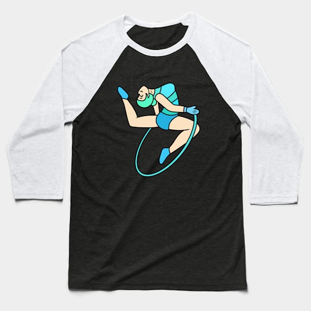 Gymnastic girl with rope Baseball T-Shirt by Andrew Hau